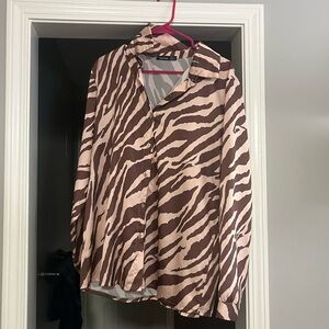 Boohoo Satin Button Down